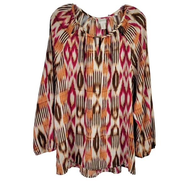 Chico's Multicolor Ikat Print Tunic - Picture 2 of 8